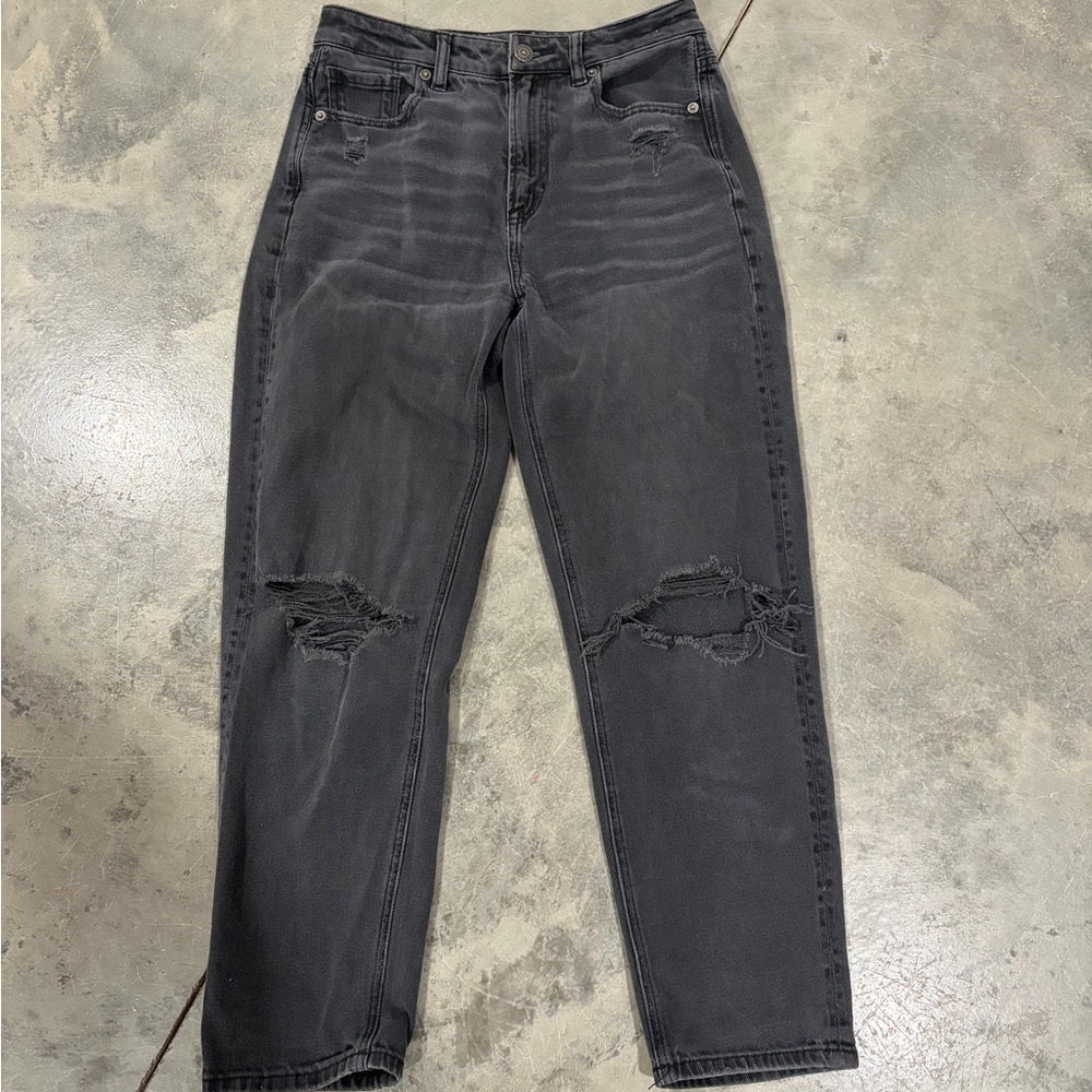 American Eagle Outfitters Charcoal Distressed Women's Jeans
